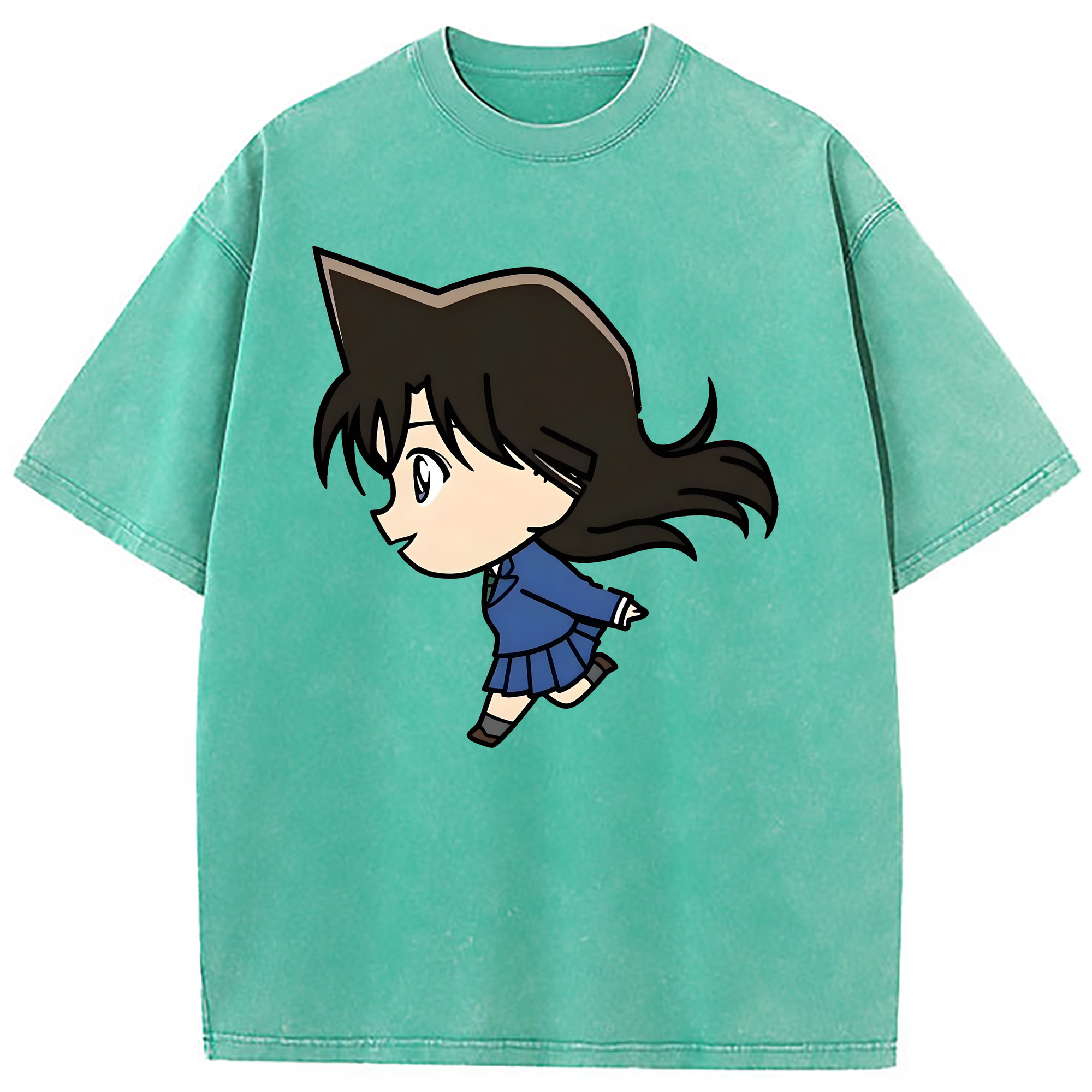 （画像用） 名探偵コナン 毛利 蘭 もうり らん、モーリ ラン Detective Conan Rachel Moore 綿100% ヴィンテージ風 半袖Tシャツ（フロントプリント）